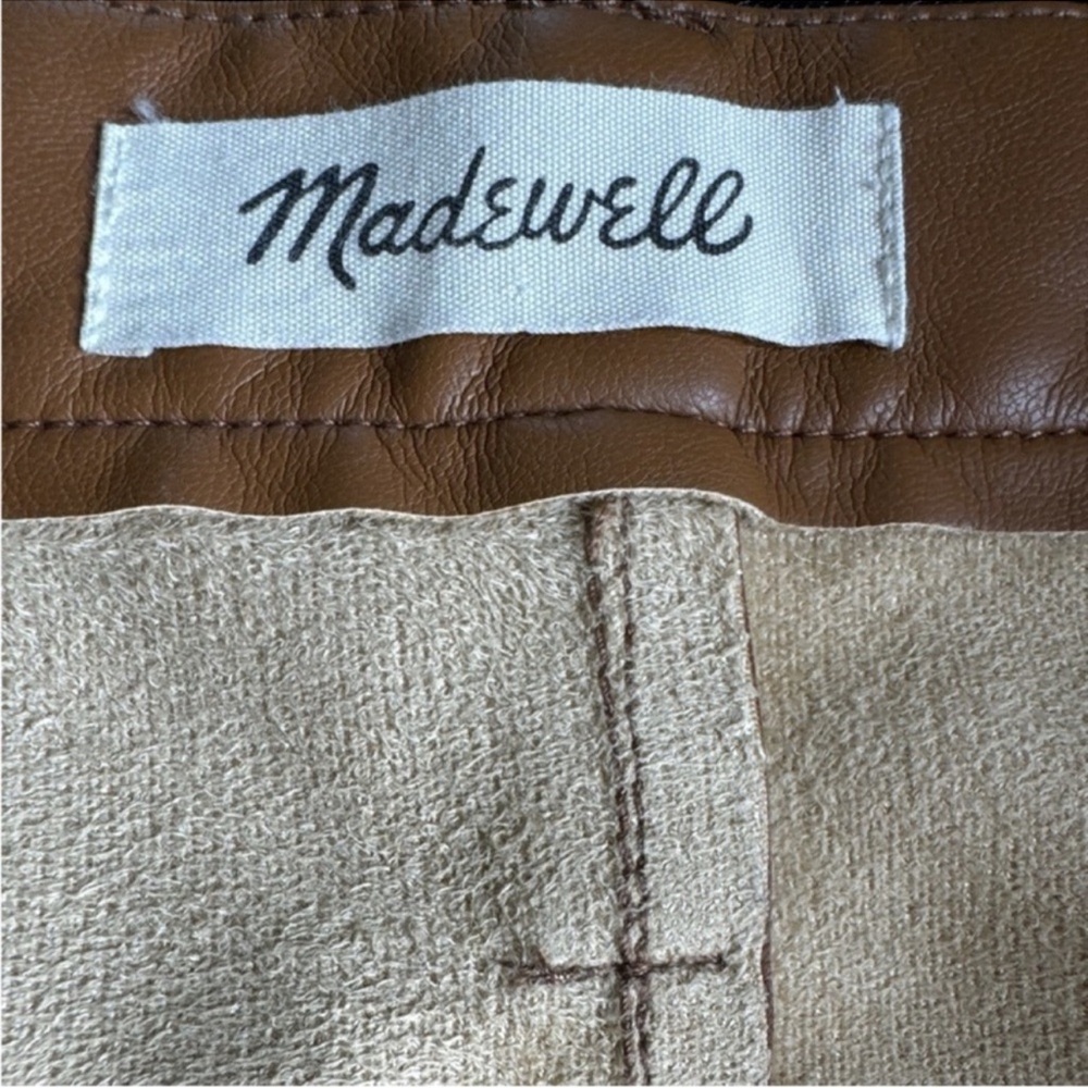 MADEWELL The Perfect Vintage Wide-Leg Jean in Vegan Leather, Pockets, Size 28. - Picture 6 of 12
